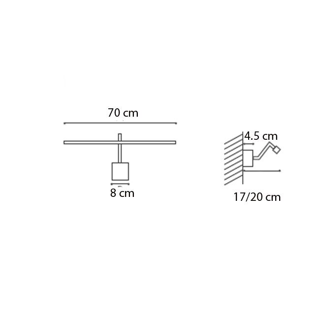 ZETA 70 CR ZETA хром/ подсветка для картин LED 1х7,9  х   