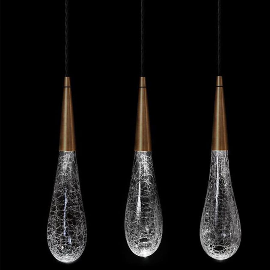 DROP 3 D210 mm Drop Three Pendant латунь/прозрачный/кракле// подвесной G9 3х40  х   
