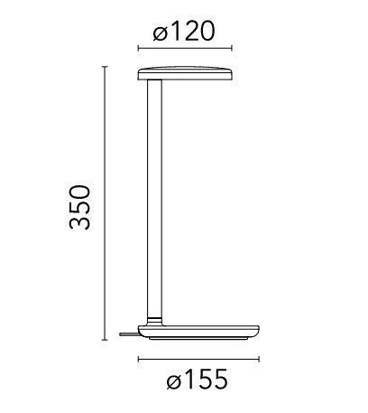 09.8300.DX OBLIQUE rust/// настольный LED 1х8  х   