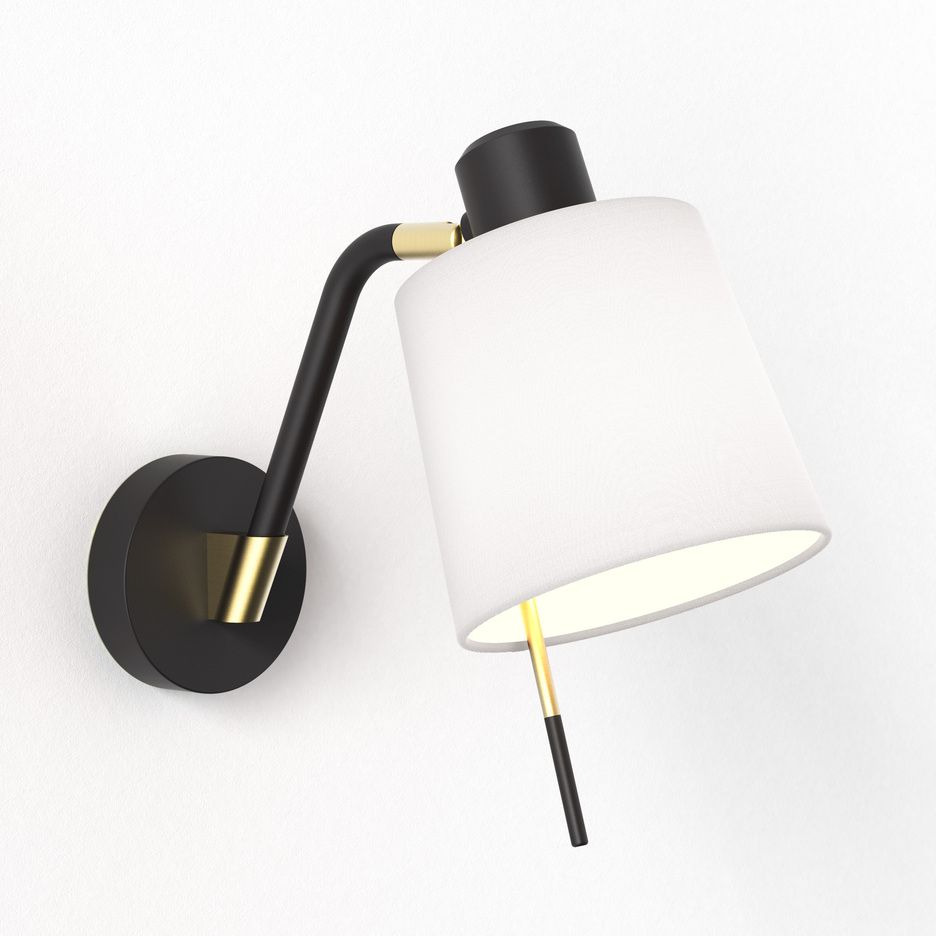 1441001+5013027 EDWARD  Matt Black / Matt Gold/White// настенный E27 1х12  х   