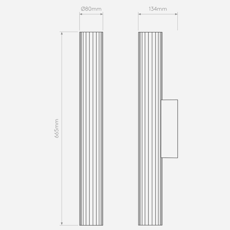 1409059 IO 665 matt black/clear// настенный LED 1х8.3  х   