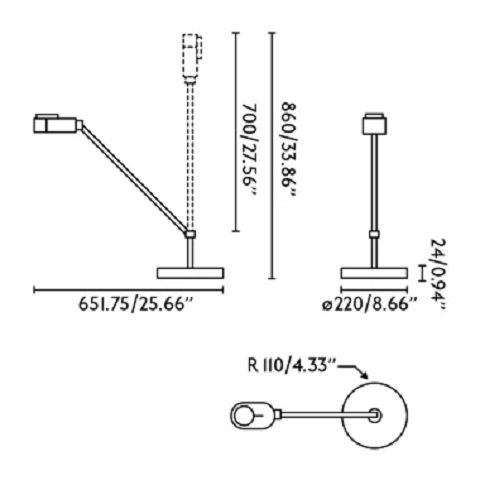 57313  INVITING черный матовый/черный матовый//прозрачный настольный LED 1х6  х   