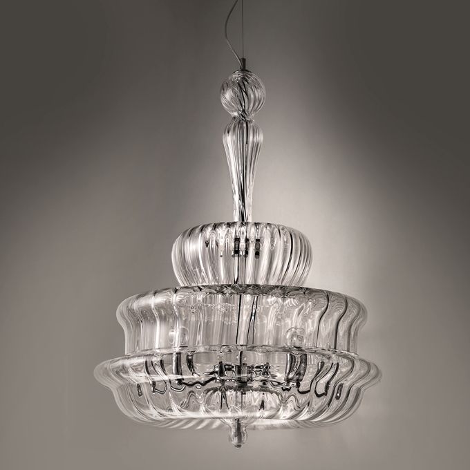 NOVECENTO SP G CR/RI  CR NOVECENTO chrom/crystal// подвесной E14 5х60  х   