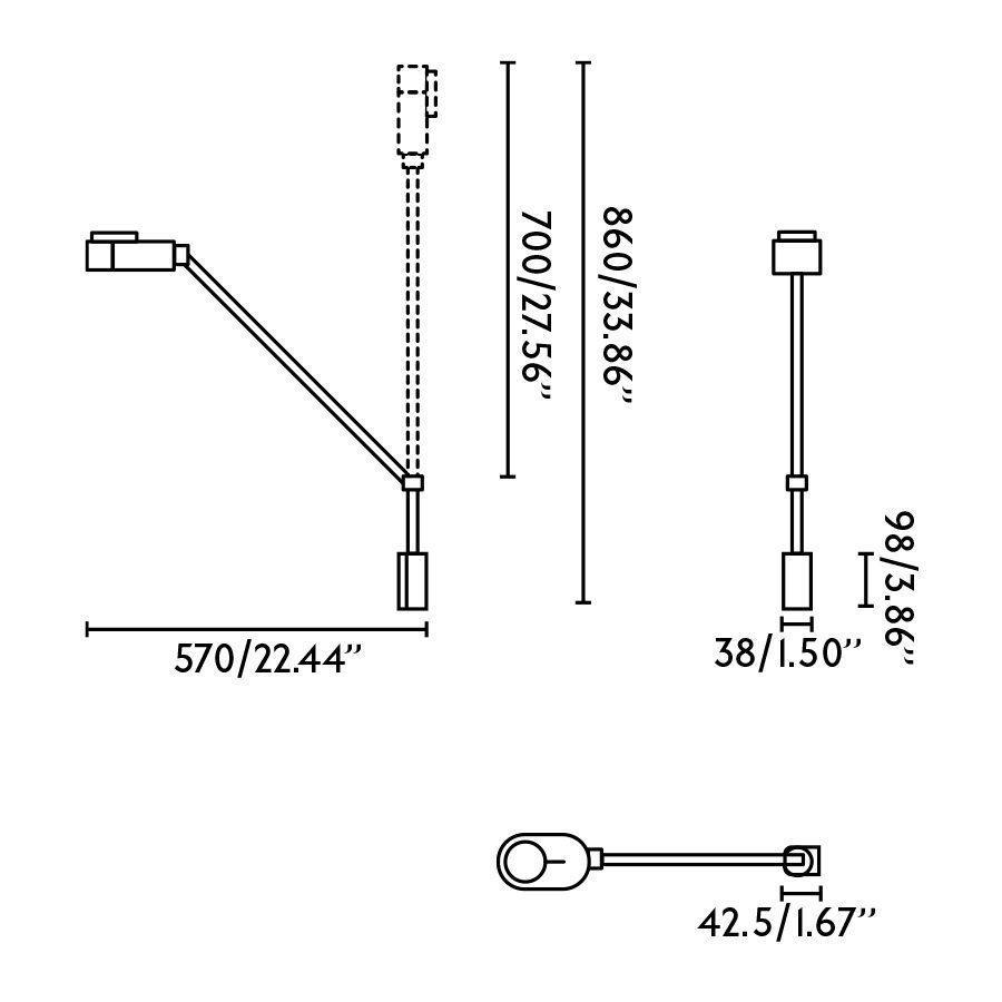 57318 INVITING white/black/white//прозрачный настенный LED 1х6  х   