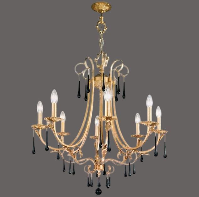 0057.88.G.Bk  FIORENZA antique gold/black// подвесной E14 8х60  х   