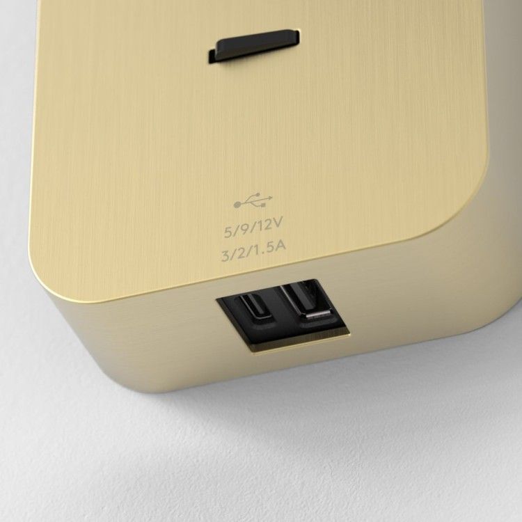 1058247 Enna Surface USB A+C matt gold/matt gold//прозрачный настенный LED 1х3.6  х   