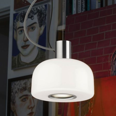 F1081064 BELLHOP GLASS ALUMINUM/WHITE// подвесной E27 1х30  х   