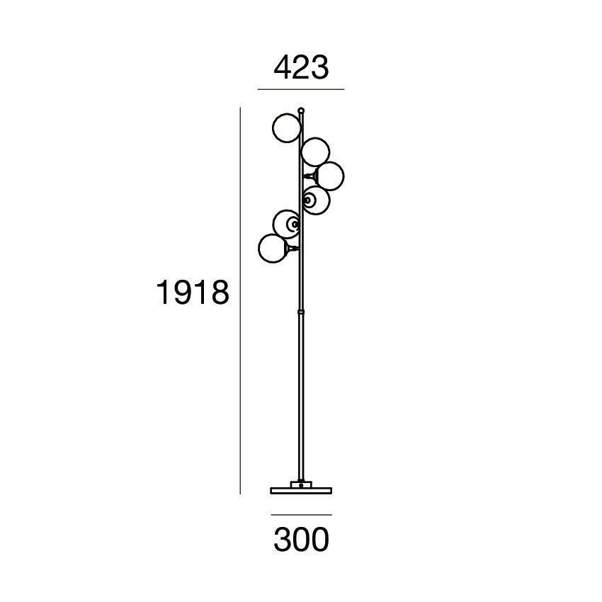 9560 GALASSIA gold/black/white// напольный E14 6х60  х   