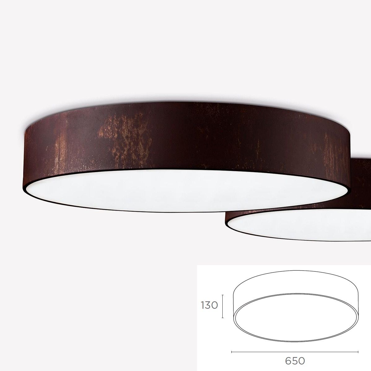 325 42 50 85 D=65cm IO LED corten///white потолочный LED 1х62 8700lm х   