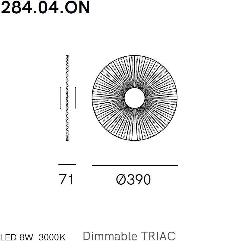 284.04.ON PLIE natural brass/// настенный LED 1х8  х   