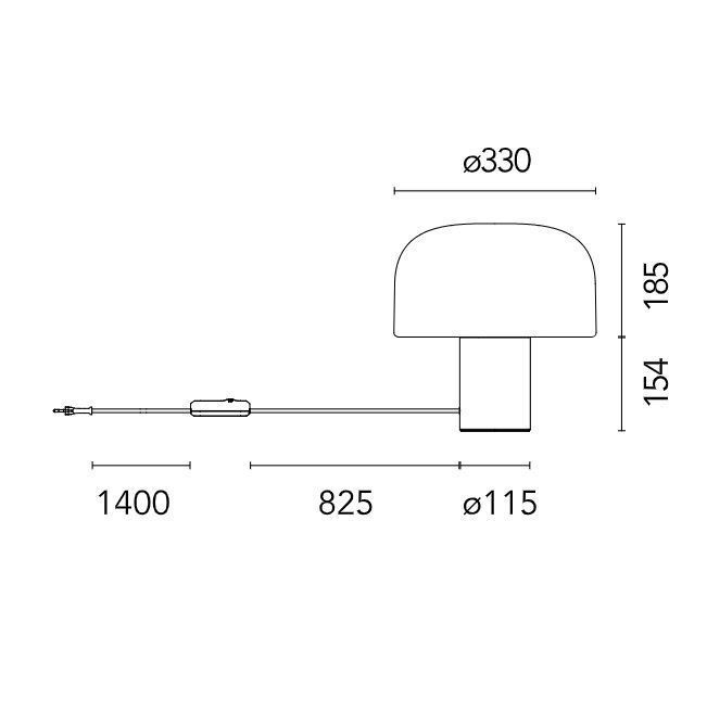 F1074026 BELLHOP GLASS CIOKO/WHITE// настольный E27 1х15  х   