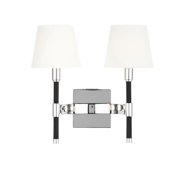 LW1022PN Katie Double Sconce хром/черный/белый настенный E14 2х40  х   