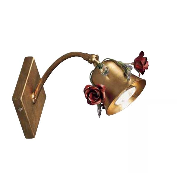 NO 104  gold/crystals SW/red rose// настенный GU10 1х35  х   