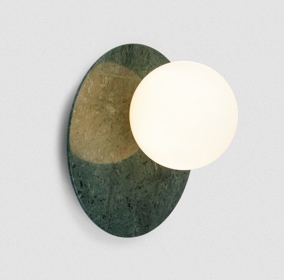 ACAM.004850 EMMA Green Guatemala marble/Opal white// настенный G9 1х12  х   