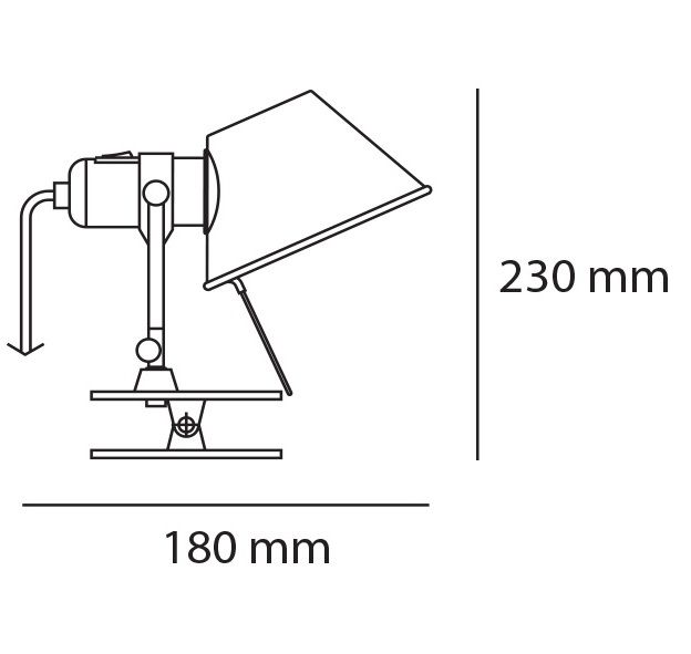 A 01 08 20 TOLOMEO micro pinza grey/ переносной E14 1х60  х   