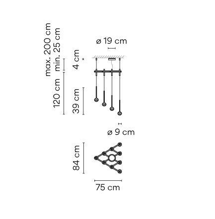 0825.18/1A ALGORITHM graphite/clear// подвесной LED 10х3,5  х   