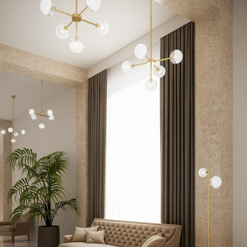 275.09.ONT MOLECOLA Brass /Crystals clear and frosted// подвесной G9 LED 5х5  х   