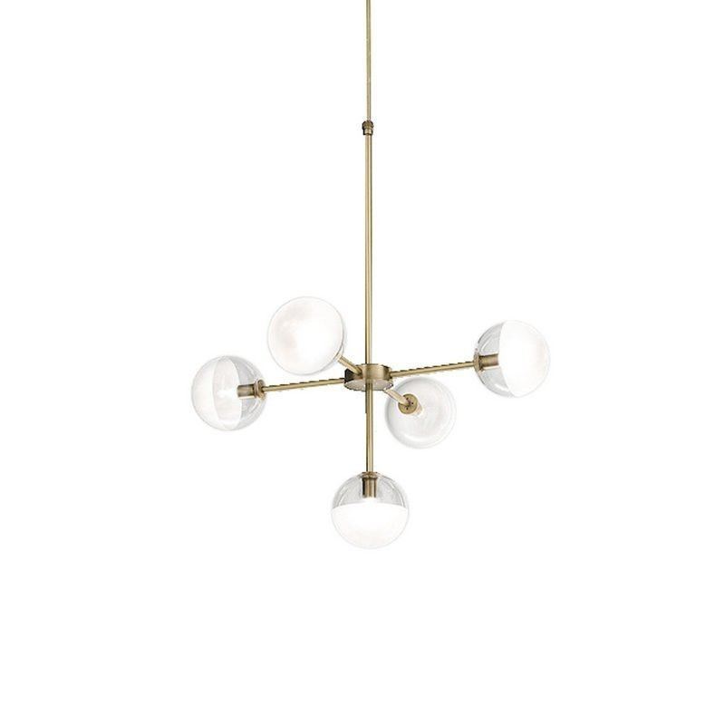 275.09.ONT MOLECOLA Brass /Crystals clear and frosted// подвесной G9 LED 5х5  х   