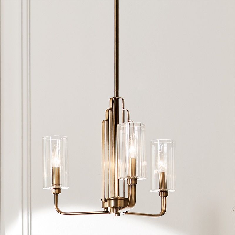 QN-KIMROSE3-BNB KIMROSE Brushed Natural Brass/Clear// подвесной E14 3х40  х   