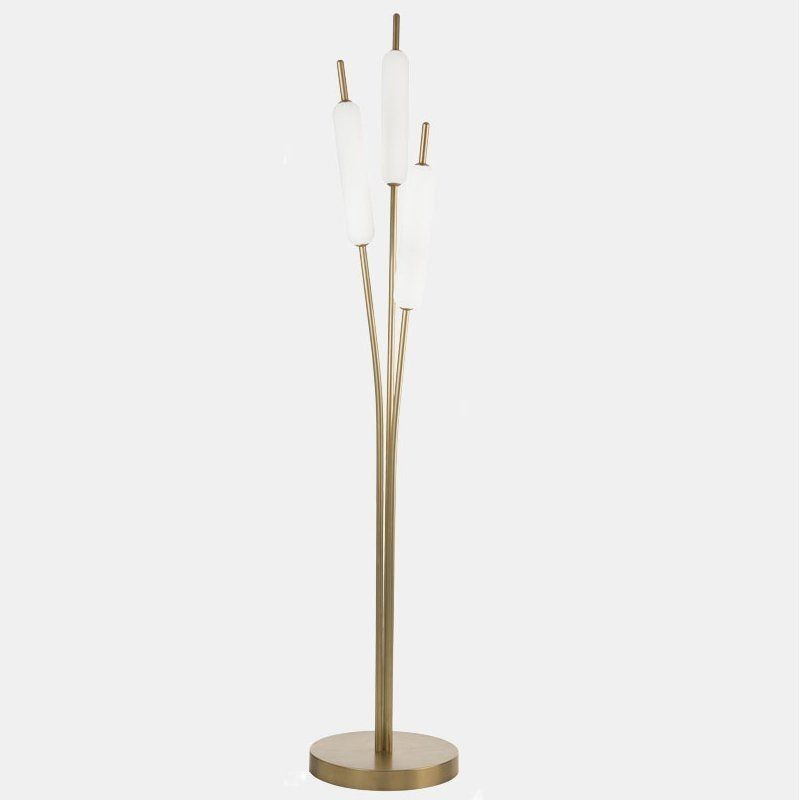 285.04.ON TYPHA natural brass/white borosilicate glass// напольный LED 3х14  х   