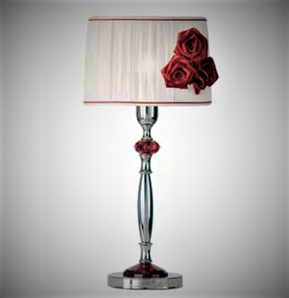 L 1687G/OTKRR  chrome/red/ivory // настольный E27 1х60  х   