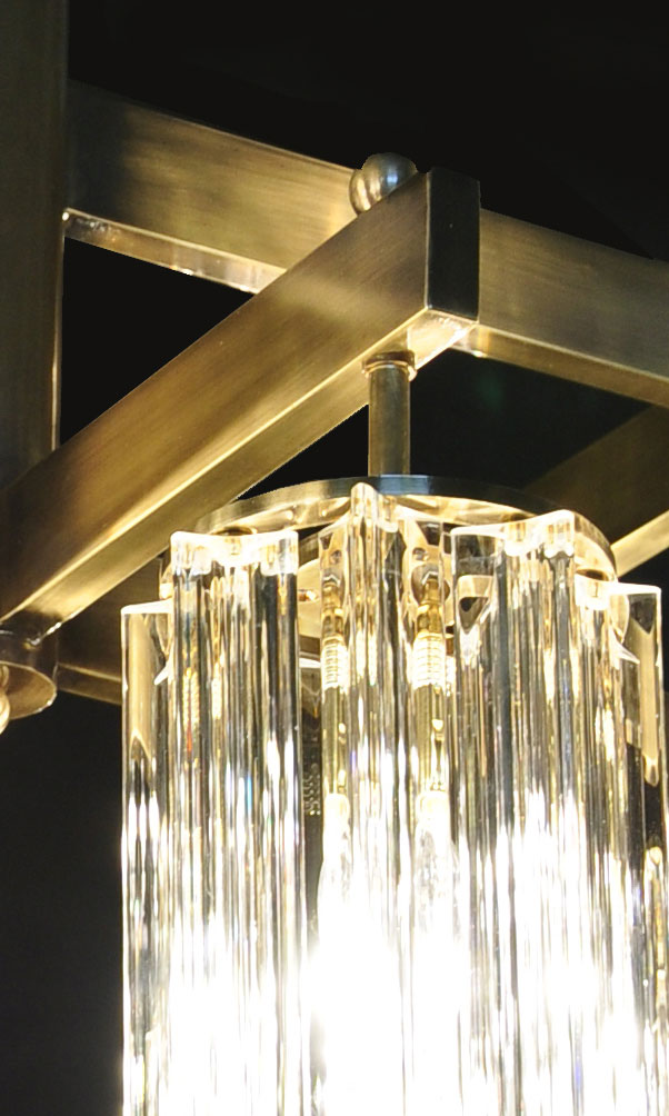 Fergus Light chandelier – 025 FERGUS Antiqued brass/Cleer Glass// потолочный E14 10х  х   