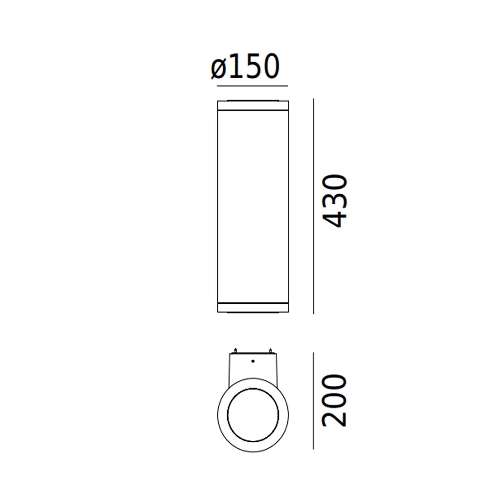 6401GR LYSFJORD графит///прозрачный настенный LED 2х13.25  х   