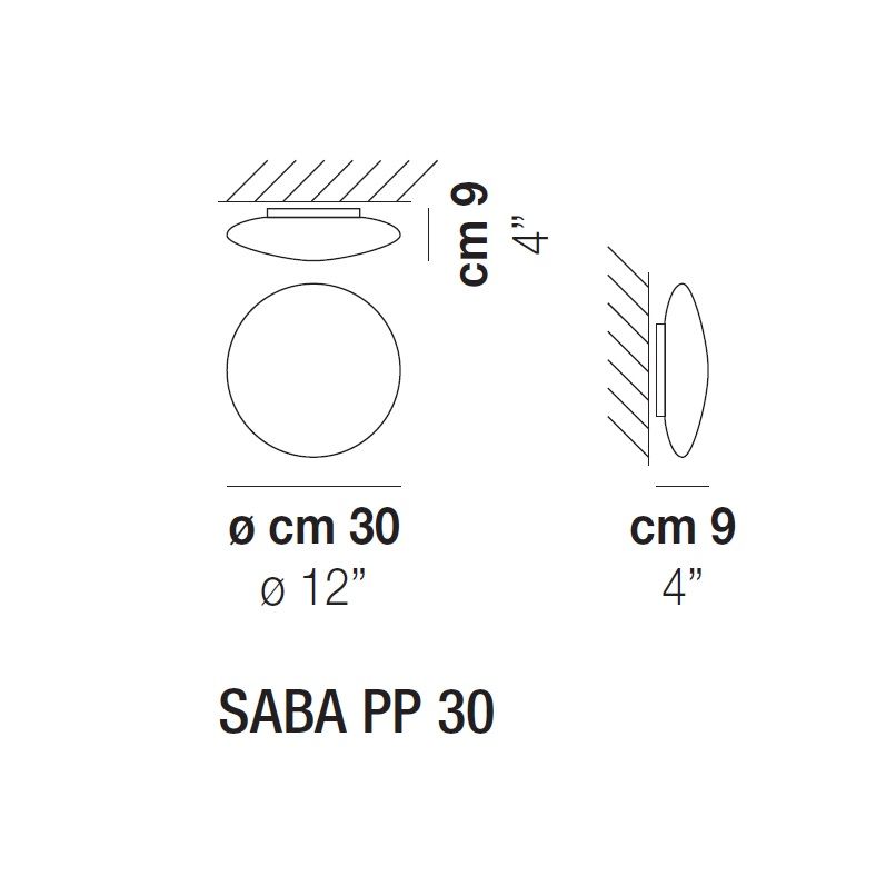 SABA PP30 BC/ST BC  WHITE/WHITE// потолочный E27 1х77  х   