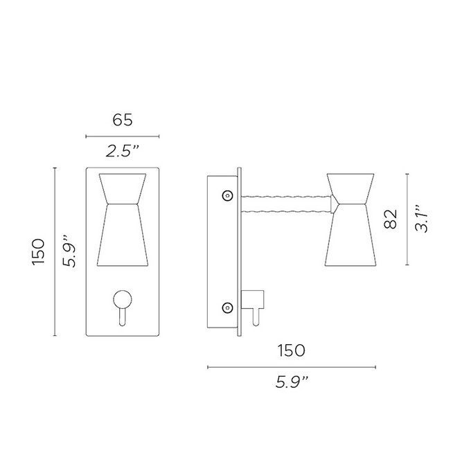 ACAM.004260 G+T AP black matt/black// настенный LED 1х3  х   