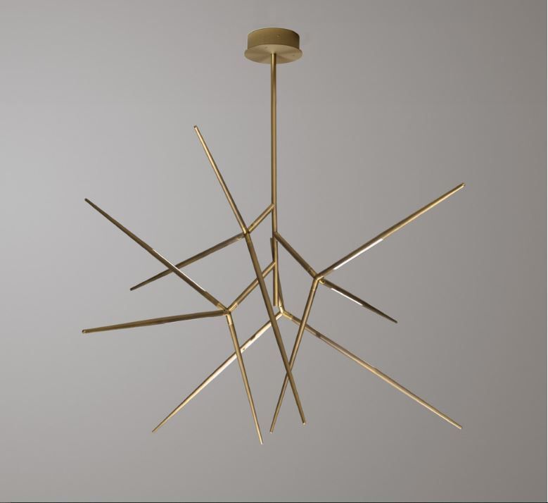 019C1M11.CE/UL Spear Chandelier Light Burnished Brass ///матовый подвесной LED х26  х   