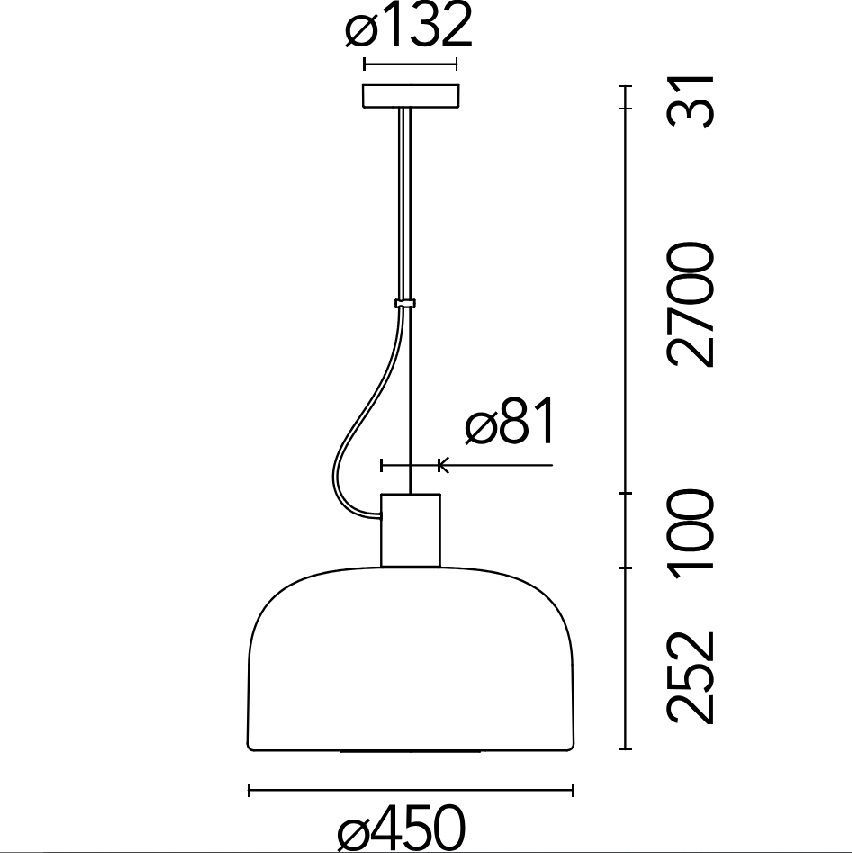 F1081009 BELLHOP GLASS WHITE/WHITE// подвесной LED 1х30  х   