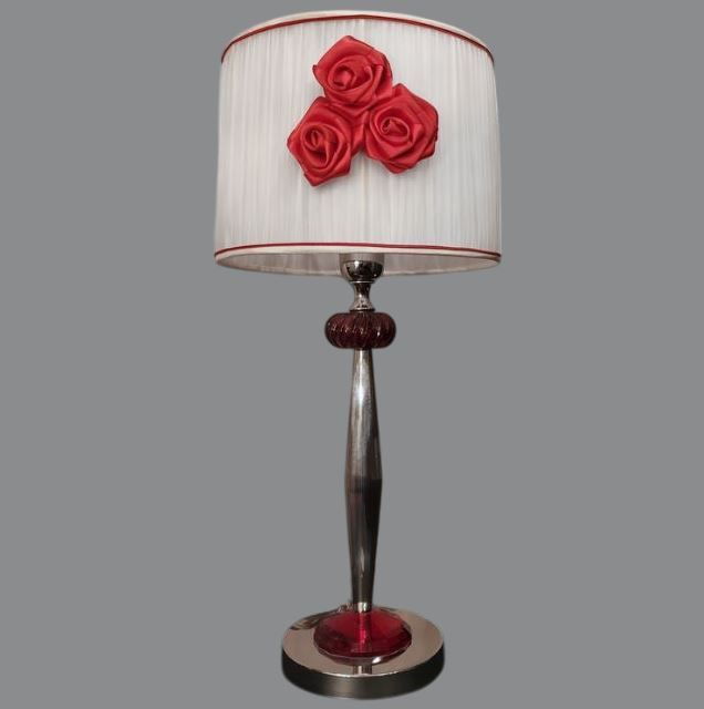 L 1687G/OTKRR  chrome/red/ivory // настольный E27 1х60  х   