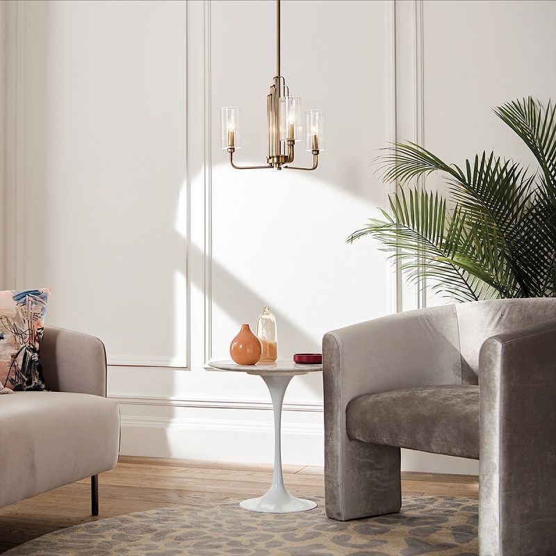 QN-KIMROSE3-BNB KIMROSE Brushed Natural Brass/Clear// подвесной E14 3х40  х   