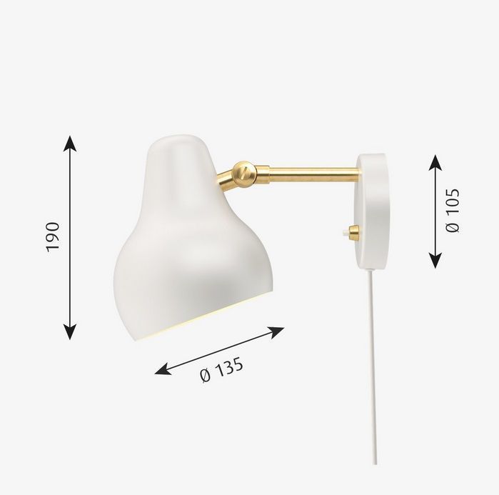 5743163306 VL38 Brushed brass/white// настенный LED 1х10  х   