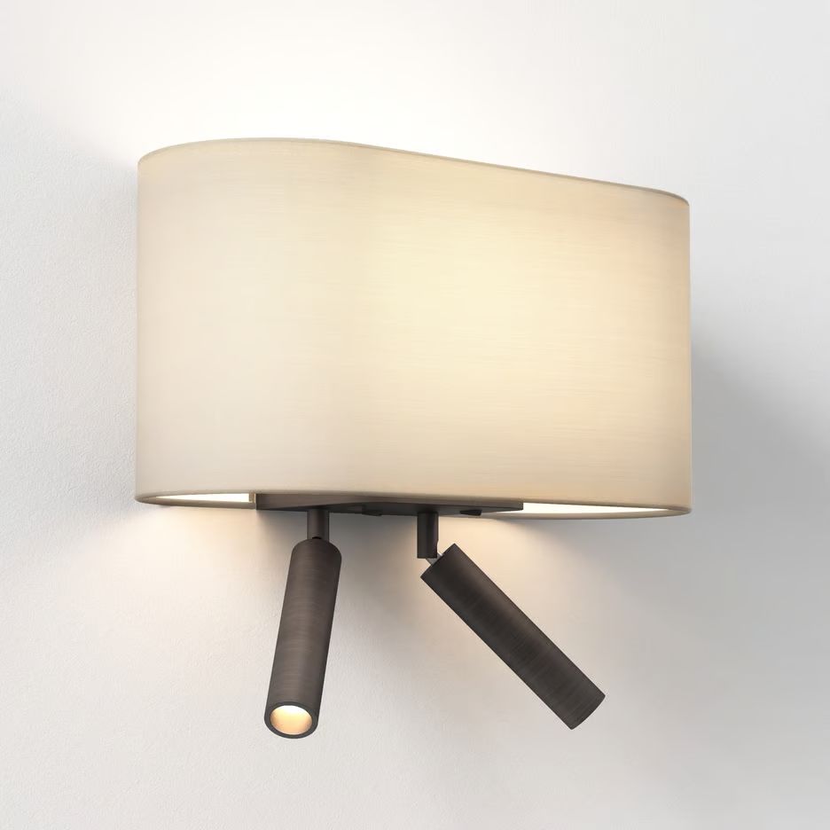 1433006+5043001 VENN Reader Twin Bronze/Putty//прозрачный настенный E27 LED 1х12 LED 2х3.3   
