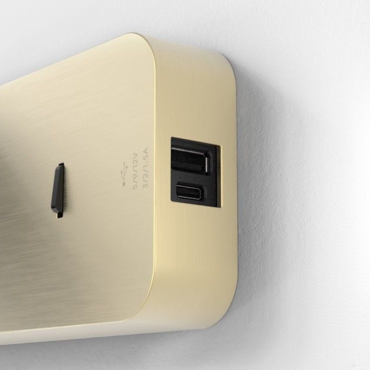 1058247 Enna Surface USB A+C matt gold/matt gold//прозрачный настенный LED 1х3.6  х   