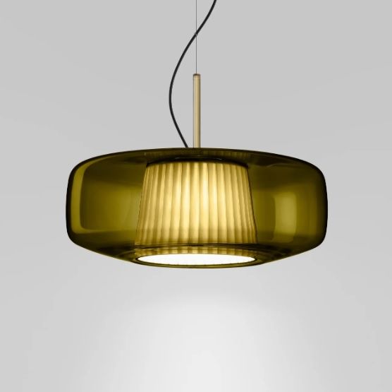 PLISSE' SP G VA PS BR2 3000 DIM2 PLISSE MATT BRONZE/DARK GREEN// подвесной LED 1х12  х   