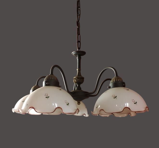 731.85.70 NONNA bronze/white with flowers// подвесной Е27 5х40  х   