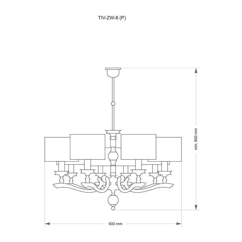 TIV-ZW-8(P/A)-03-21 TIVOLI патинированная латунь/белый// подвесной E14 8х40  х   