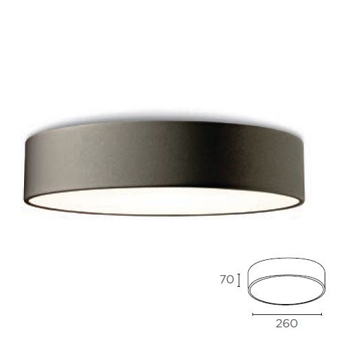 325 40 50 92 D=26cm IO LED concrete grey///white потолочный LED 1х15 1900lm х   