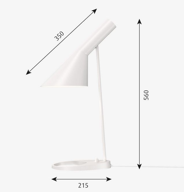 5744166056 AJ TABLE white/// настольный E27 1х20  х   