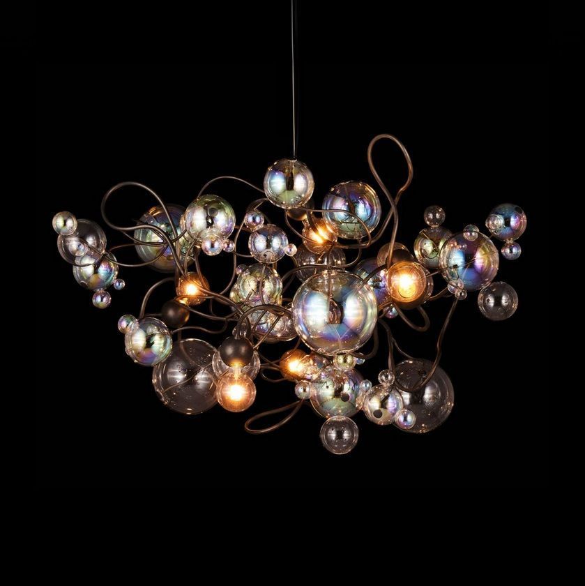 BUBFC80BDP Bubbles  bronze dark patina/multicolor// подвесной E27 4х40  х   