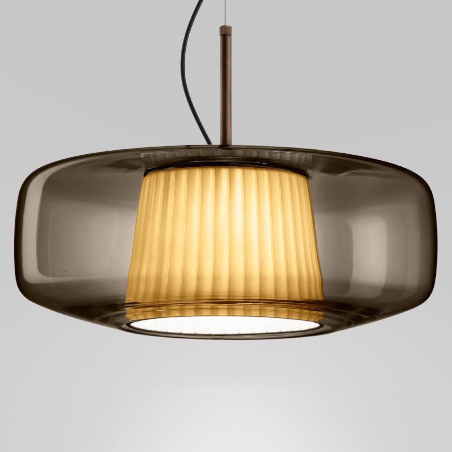 PLISSE' SPG FU/PS BR2  DIM2  MATT BRONZE/FUME// подвесной LED 1х12  х   