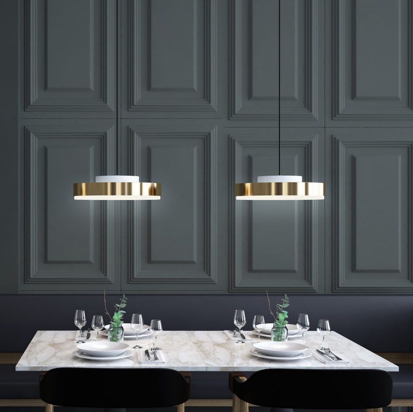 ACAM.005228 DISCUS Matt white/Brushed bronze-nickel/Opal white plexiglass// подвесной LED 2700K 1х32   