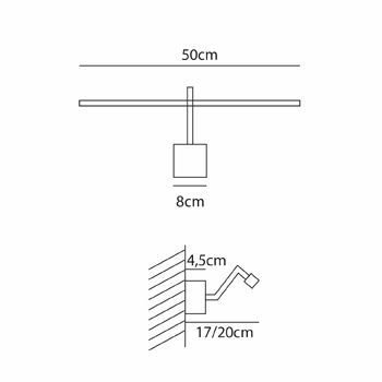 ZETA 50 OR ZETA матовое золото/ подсветка для картин LED 1х4,8  х   