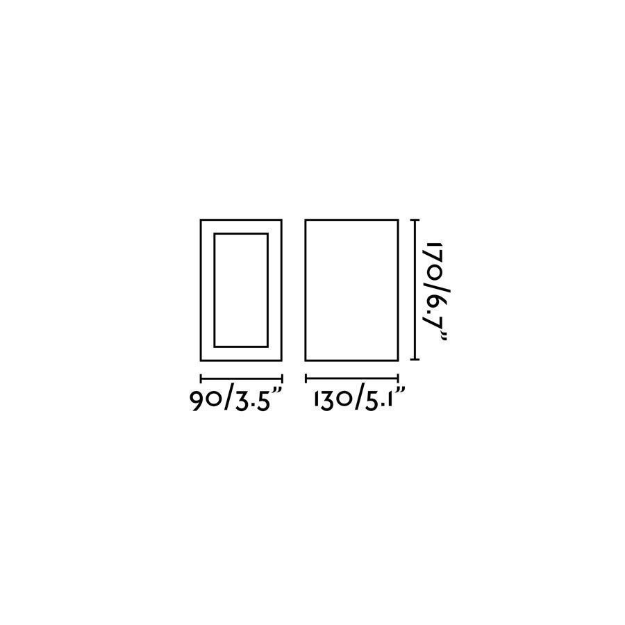 70264 LOG dark grey/opal white// настенный LED 1х9  х   