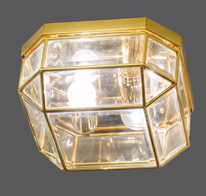 420.00.64 RILEGATO gold/transparent// потолочный E27 2х60  х   