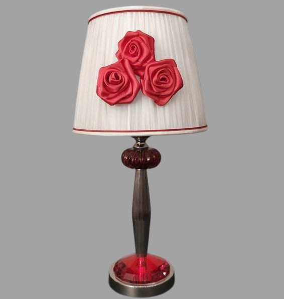 L 1687P/OTKR  chrome/red/ivory // настольный E27 1х60  х   