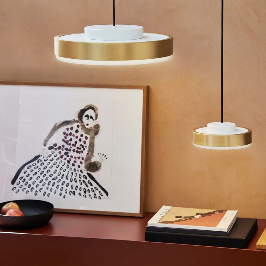 ACAM.005228 DISCUS Matt white/Brushed bronze-nickel/Opal white plexiglass// подвесной LED 2700K 1х32   