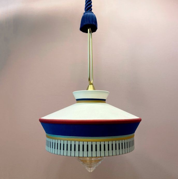 ACAM.002019 SO MARTINIQUE  CUSTOM - BLUE NAVY RED CALYPSO satin brass/blue cord/blue//clear подвесно   